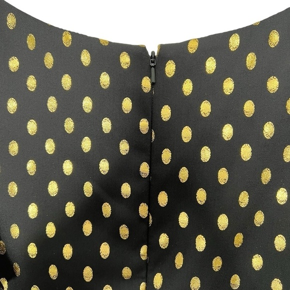 IEENA FOR MAC DUGGAL Ruffle Polka Dot Mini Dress Black Gold Size 4 NEW - Picture 12 of 16